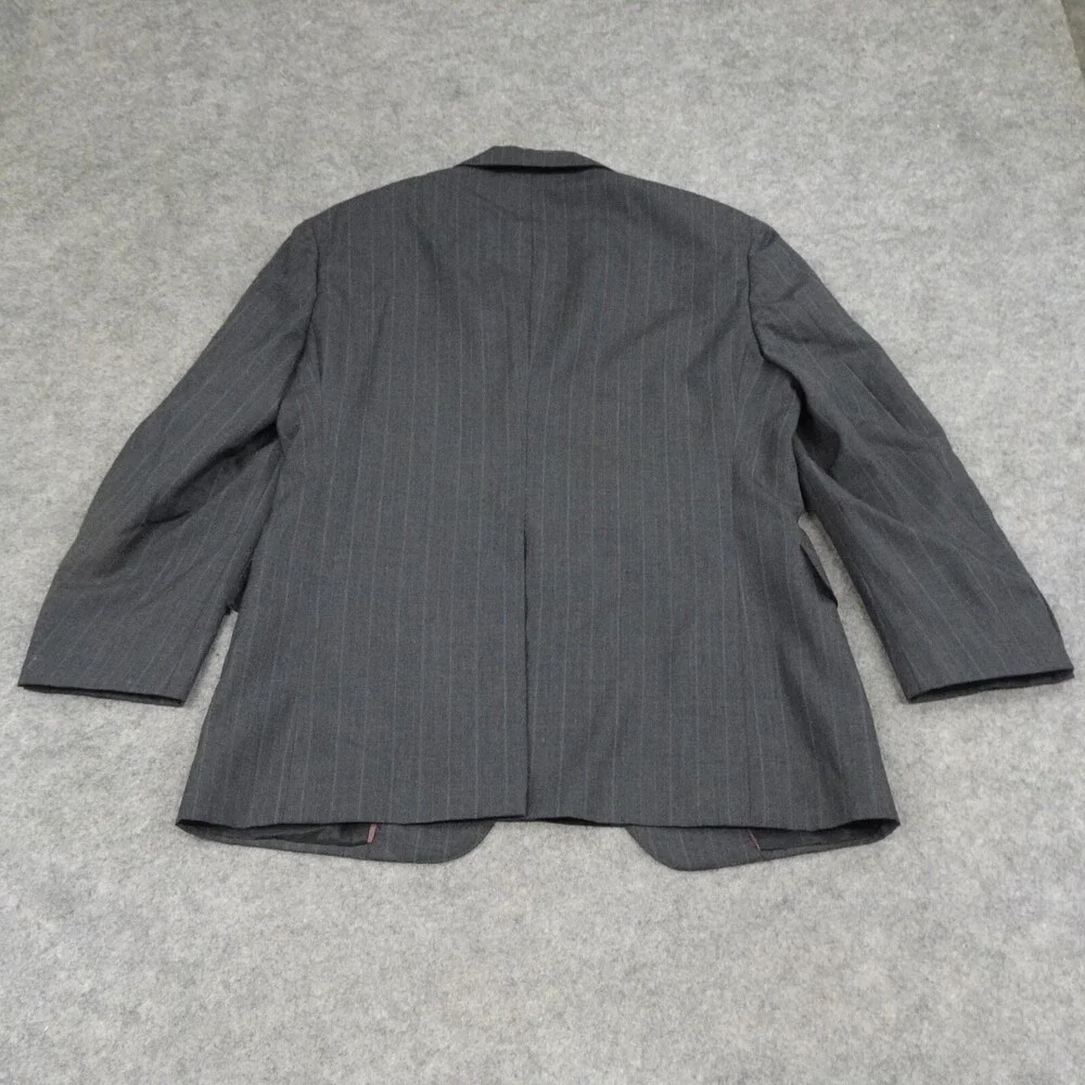 Vintage Hart Schaffner Marx Jacket Mens 40R Black Pinstripe Suit Coat Pockets